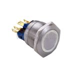 Przycisk chwilowy LED 12V biały płaski 22mm Elstat automatyka