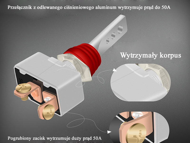 Wodoodporny przełacznik przeznaczony do dużych prądów