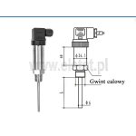 Sonda temperatury PT100; 4-20mA; długość 50mm; calowy; 0÷250°C