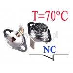 Termostat bimetaliczny 16A; zakres: 70°C; NC; konektory pionowe