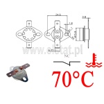 Wyłącznik bimetalowy; 70°C; KSD301A; 10A/250VAC; NC 